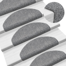 vidaXL 15 db világosszürke, öntapadós lépcsőszőnyeg 65 x 21 x 4 cm lakástextília