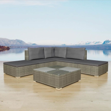 vidaXL 15-részes szürke kerti poly-rattan ülőgarnitúra kerti bútor