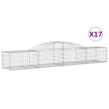 vidaXL 17 db íves horganyzott vas gabion kosár 300x50x40/60 cm (3146660) kerti tárolás
