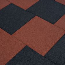 vidaXL 18 darab piros esésvédő, ütéscsillapító gumilap 50 x 50 x 3 cm építőanyag