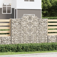 vidaXL 18 db íves horganyzott vas gabion kosár 200x50x160/180 cm kerti tárolás