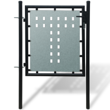vidaXL 1 ajtós kapu 100 x 125 cm fekete építőanyag