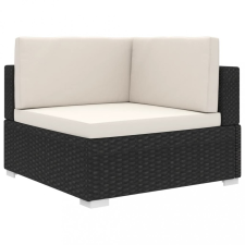 vidaXL 1 db fekete polyrattan moduláris sarokfotel párnákkal kerti bútor
