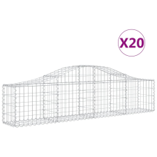 vidaXL 20 db íves horganyzott vas gabion kosár 200x30x40/60 cm (3145382) kerti tárolás