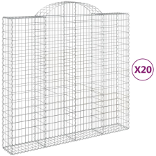 vidaXL 20 db íves horganyzott vas gabion kosár 200x50x180/200 cm (3146419) kerti tárolás