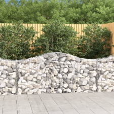 vidaXL 20 db íves horganyzott vas gabion kosár 200x50x80/100 cm kerti dekoráció