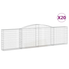 vidaXL 20 db íves horganyzott vas gabion kosár 400x30x100/120 cm (3146876) kerti tárolás