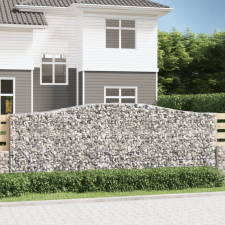 vidaXL 20 db íves horganyzott vas gabion kosár 400x50x140/160 cm kerti tárolás