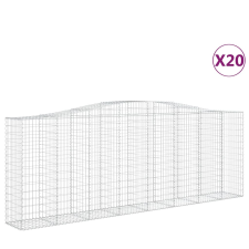 vidaXL 20 db íves horganyzott vas gabion kosár 400x50x140/160 cm (3145992) kerti tárolás