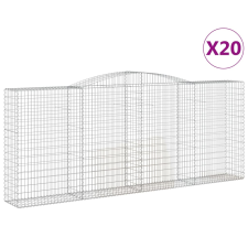 vidaXL 20 db íves horganyzott vas gabion kosár 400x50x160/180 cm (3147045) kerti tárolás