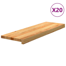 vidaXL 20 db tömör tölgyfa világosbarna lépcsőfokok 80x30x2 cm építőanyag
