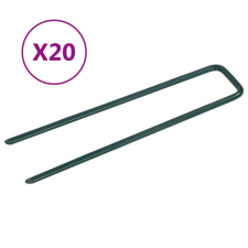 vidaXL 20 db U-alakú vas műfű rögzítő tüske műfű