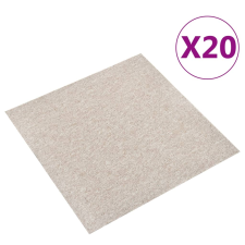vidaXL 20 db világos bézsszínű szőnyegpadlólap 5 m² 50 x 50 cm lakástextília