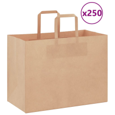 vidaXL 250 db barna kraft papírzacskók fogantyúkkal 32x17x25 cm ajándéktasak