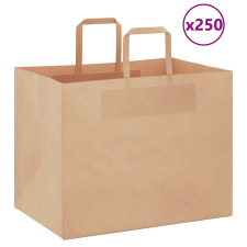 vidaXL 250 db barna kraft papírzacskók fogantyúkkal 32x22x24 cm ajándéktasak