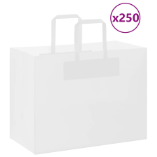 vidaXL 250 db fehér kraft papírzacskók fogantyúkkal 32x17x25 cm ajándéktasak