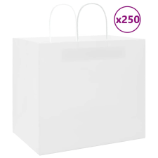 vidaXL 250 db fehér kraft papírzacskók fogantyúkkal 32x22x28 cm ajándéktasak