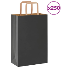 vidaXL 250 db fekete kraft papírzacskók fogantyúkkal 21x11x31 cm ajándéktasak