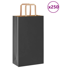vidaXL 250 db fekete kraft papírzacskók fogantyúkkal 21x11x36 cm ajándéktasak