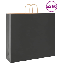 vidaXL 250 db fekete kraft papírzacskók fogantyúkkal 54x15x49 cm ajándéktasak