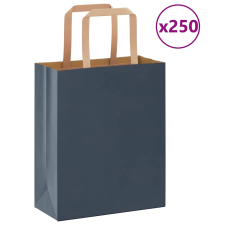 vidaXL 250 db kék kraft papírzacskók fogantyúkkal 18x8x22 cm ajándéktasak
