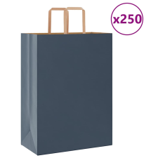 vidaXL 250 db kék kraft papírzacskók fogantyúkkal 32x17x44 cm ajándéktasak