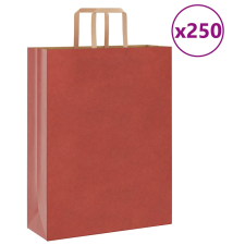 vidaXL 250 db piros kraft papírzacskók fogantyúkkal 32x12x42 cm ajándéktasak