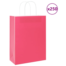 vidaXL 250 db rózsaszín kraft papírzacskók fogantyúkkal 26x12x35 cm ajándéktasak