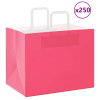 vidaXL 250 db rózsaszín kraft papírzacskók fogantyúkkal 32x22x24 cm