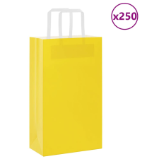 vidaXL 250 db sárga kraft papírzacskók fogantyúkkal 21x11x36 cm ajándéktasak