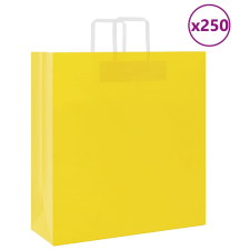 vidaXL 250 db sárga kraft papírzacskók fogantyúkkal 45x17x48 cm ajándéktasak