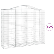 vidaXL 25 db íves horganyzott vas gabion kosár 200x50x160/180 cm (3145719) kerti tárolás