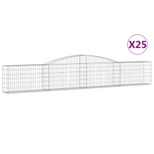 vidaXL 25 db íves horganyzott vas gabion kosár 400x30x60/80 cm (3146851) kerti tárolás