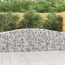 vidaXL 25 db íves horganyzott vas gabion kosár 400x30x80/100 cm kerti dekoráció