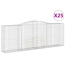 vidaXL 25 db íves horganyzott vas gabion kosár 400x50x140/160 cm (3147033) kerti tárolás