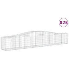 vidaXL 25 db íves horganyzott vas gabion kosár 400x50x60/80 cm (3145941) kerti tárolás