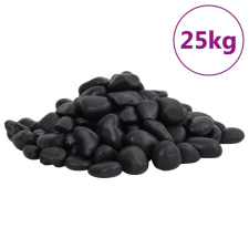 vidaXL 25 kg fekete csiszolt kavics 2-5 cm halfelszerelések