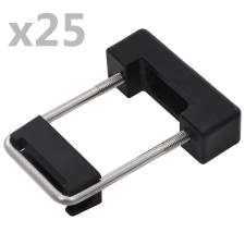 vidaXL 25 szett U-alakú műanyag kerítésoszlop-rögzítő bilincs 60x40 mm barkácsgép tartozék