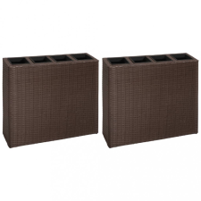 vidaXL 2 darab barna polyrattan kerti magaságyás 4 kaspóval kerti dekoráció