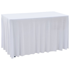 vidaXL 2 darab fehér sztreccs asztalszoknya 243 x 76 x 74 cm kerti bútor