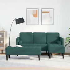 vidaXL 2 darabos kanapészett párnákkal, sötét zöld textil bútor