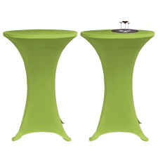 vidaXL 2 db 80 cm-es sztreccs asztalterítő zöld lakástextília