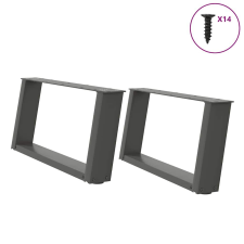 vidaXL 2 db acél antracit dohányzóasztal lábak U-alakú 70x(30-31) cm bútor