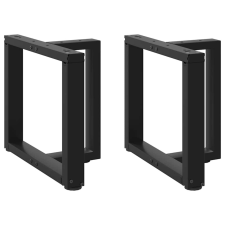 vidaXL 2 db acél fekete dohányzóasztal lábak T-alakú 50x25x(42-43) cm bútor