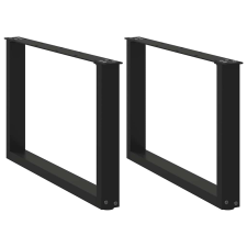 vidaXL 2 db acél fekete dohányzóasztal lábak U-alakú 60x(42-43) cm bútor