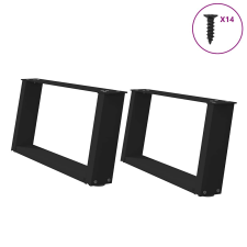 vidaXL 2 db acél fekete dohányzóasztal lábak U-alakú 70x(30-31) cm bútor