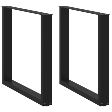 vidaXL 2 db acél fekete dohányzóasztal lábak U-alakú 80x(72-73) cm bútor