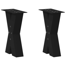 vidaXL 2 db acél fekete dohányzóasztal lábak X-alakú 38x(42-43) cm bútor