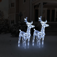 vidaXL 2 db akril karácsonyi rénszarvas 80 hideg fehér LED-del karácsonyi dekoráció