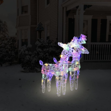 vidaXL 2 db akril karácsonyi rénszarvas többszínű 80 LED-del karácsonyi dekoráció